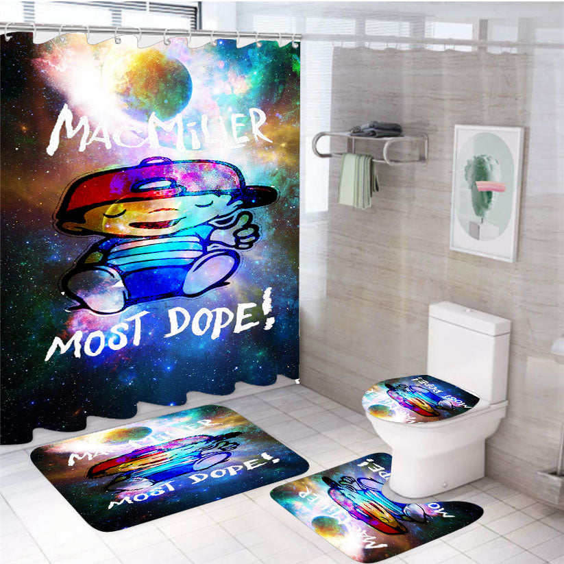 Mac Miller Most Dope Galaxy Nebula  4Pcs Bathroom Set Shower Curtain