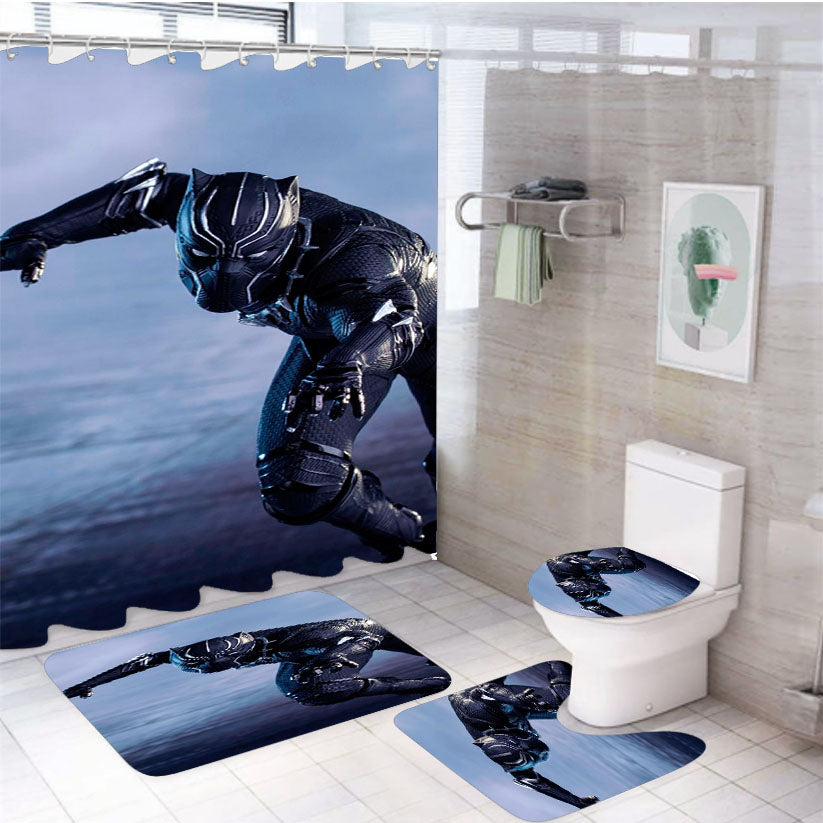 Marvel Black Panther 4Pcs Bathroom Set Shower Curtain