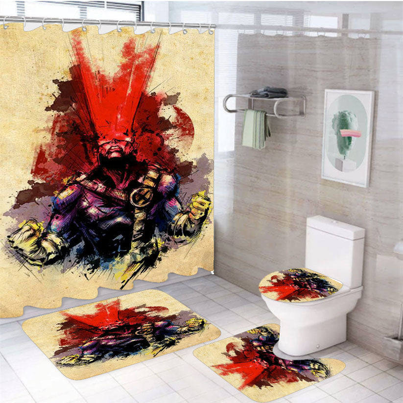 Marvel Cyclops 4Pcs Bathroom Set Shower Curtain
