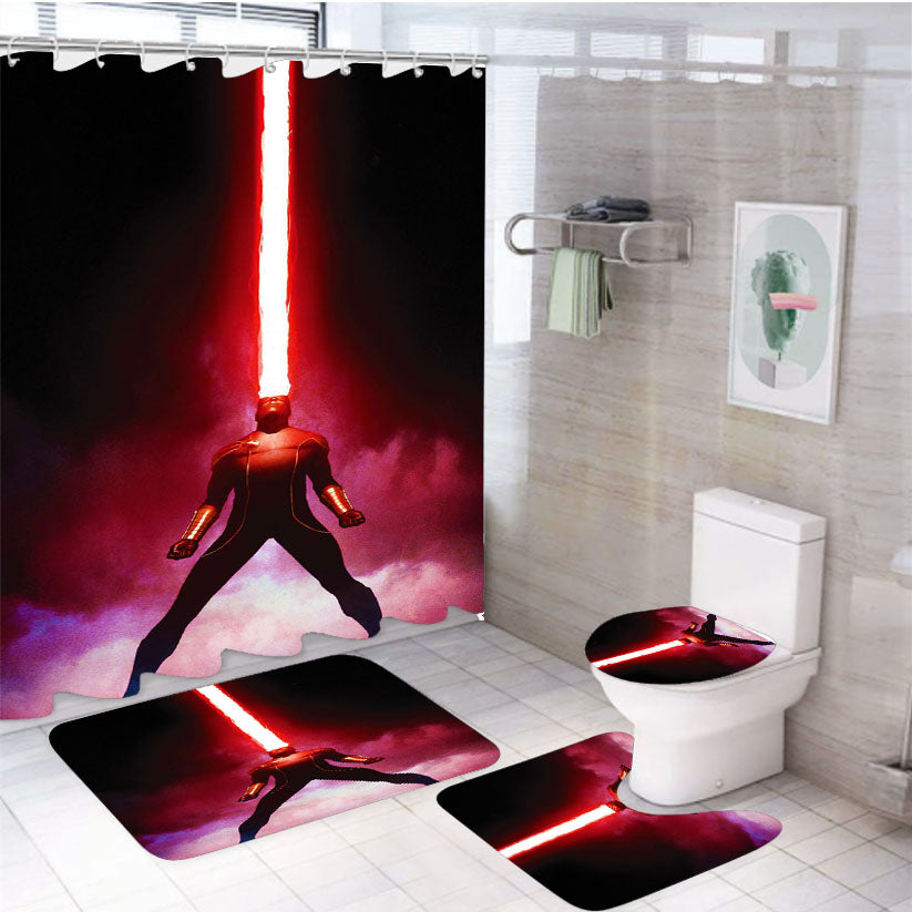 Marvel Cyclops Rage 4Pcs Bathroom Set Shower Curtain