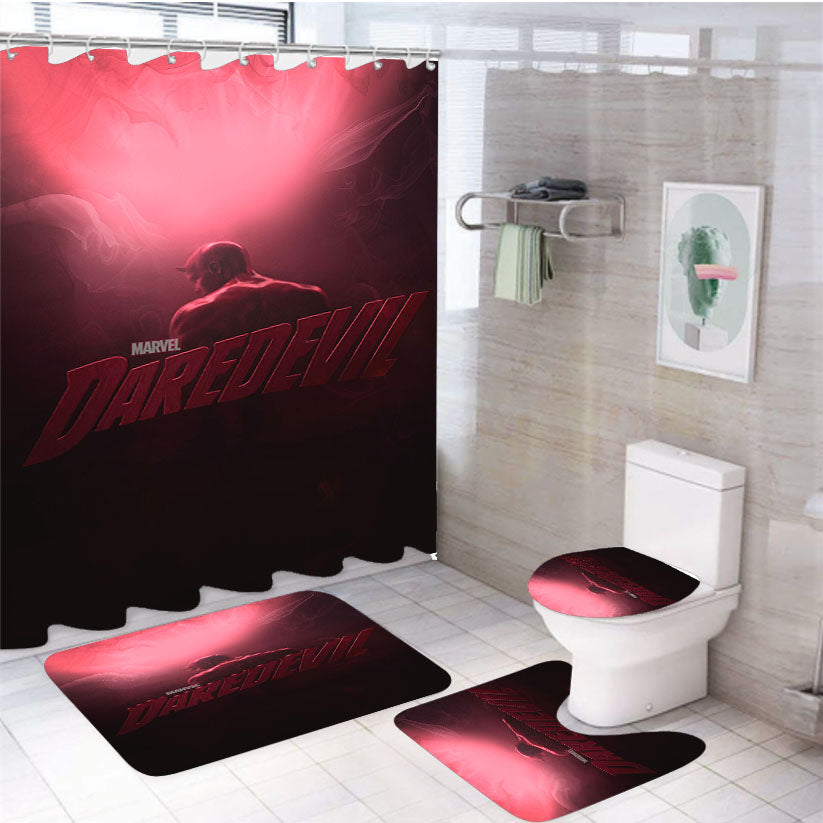Marvel Daredevil Poster 4Pcs Bathroom Set Shower Curtain