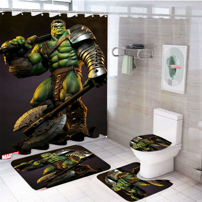 Marvel King Hulk 4Pcs Bathroom Set Shower Curtain