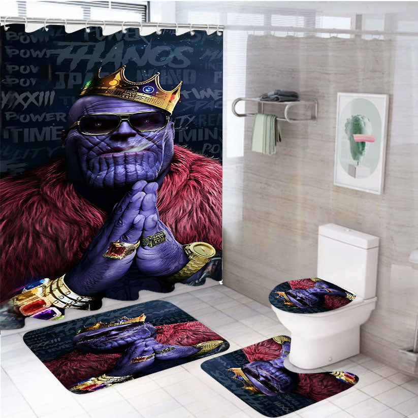 Marvel King Thanos 4Pcs Bathroom Set Shower Curtain