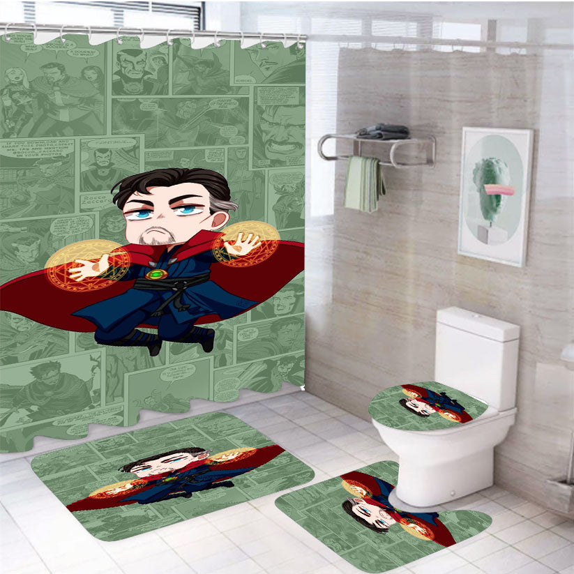 Marvel Studio Doctor Strange Comic 4Pcs Bathroom Set Shower Curtain