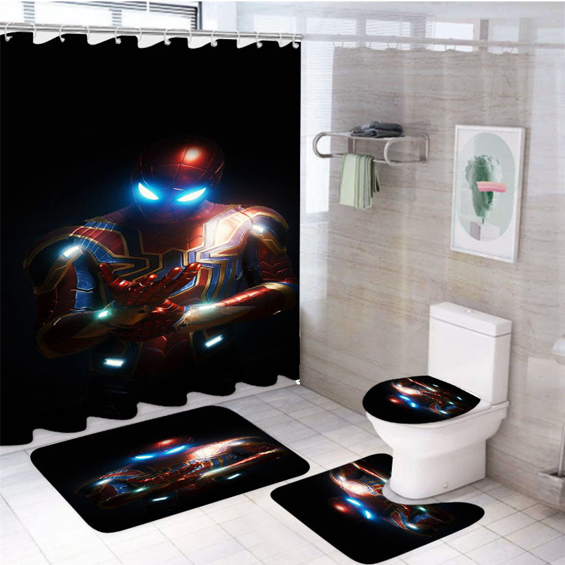 Marvel Studios Glowing Iron Spider  4Pcs Bathroom Set Shower Curtain