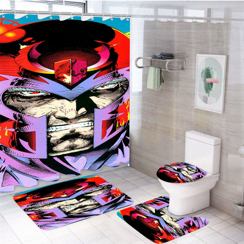 Marvels Magneto 4Pcs Bathroom Set Shower Curtain