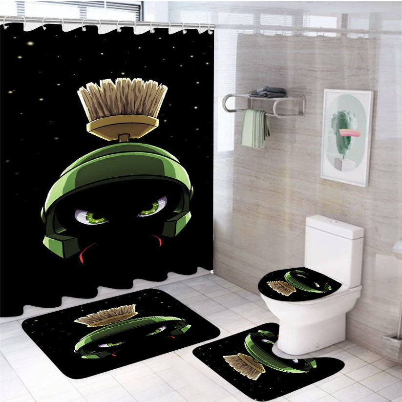 Marvin The Martian Dark 4Pcs Bathroom Set Shower Curtain