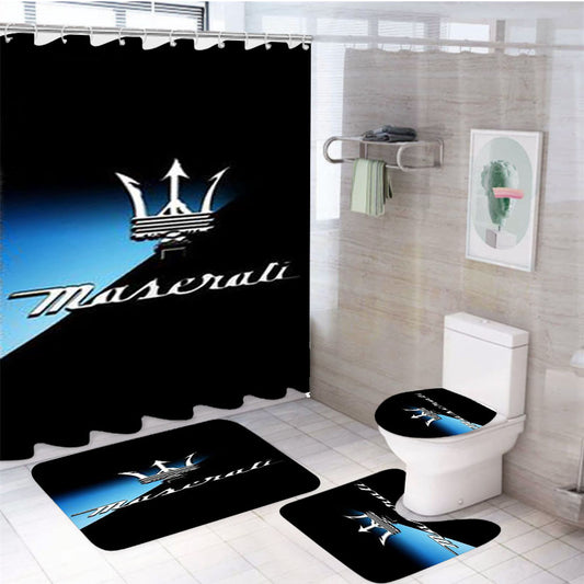 Maserati Italian Luxury Car 4Pcs Bathroom Set Shower Curtain