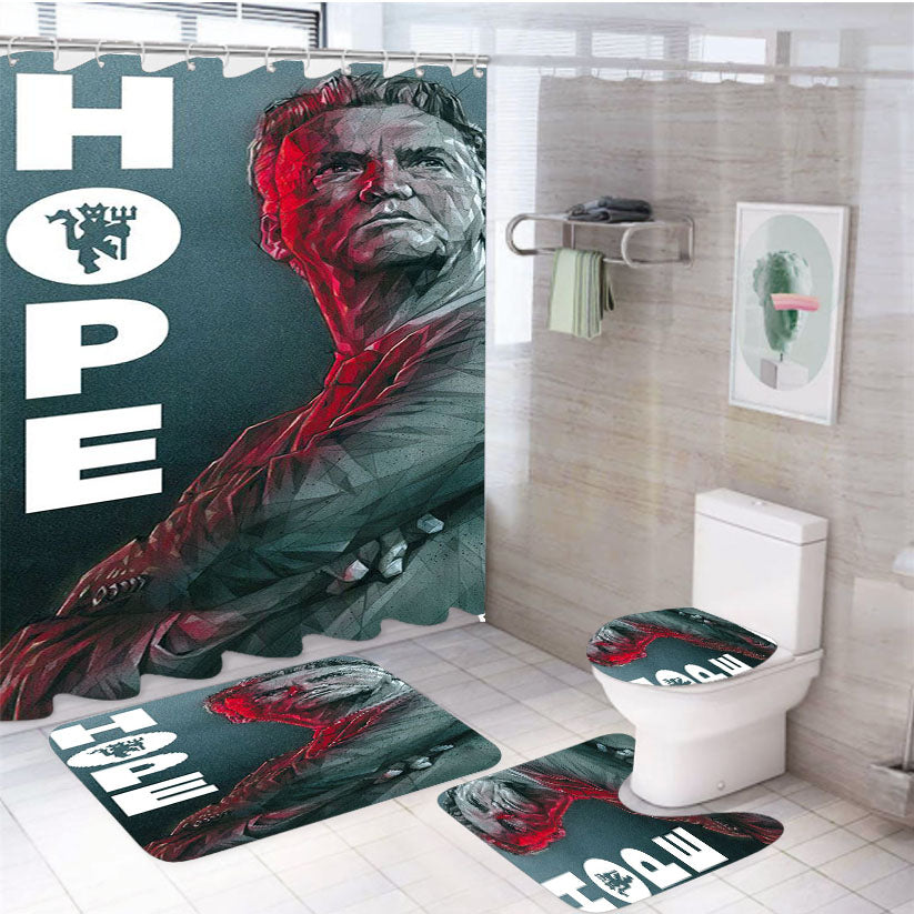 Menchester United Coach 4Pcs Bathroom Set Shower Curtain