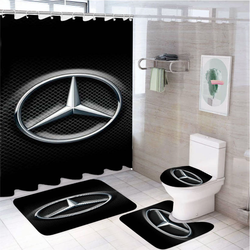 Mercedes Benz Unique 4Pcs Bathroom Set Shower Curtain
