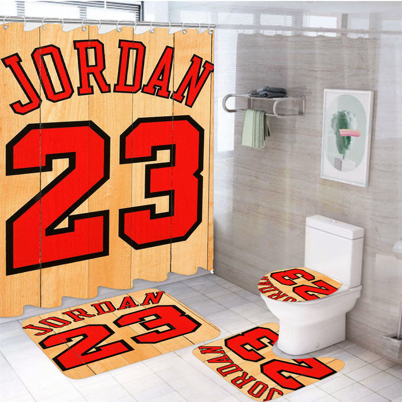 Michael Jordan 23 Basketball 4Pcs Bathroom Set Shower Curtain