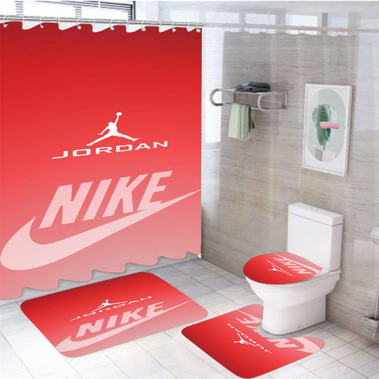 Micheal Jordan Nike Wallpaper 4Pcs Bathroom Set Shower Curtain