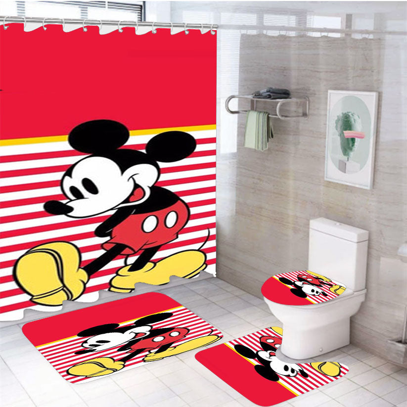 Mickey Mouse Classic 4Pcs Bathroom Set Shower Curtain