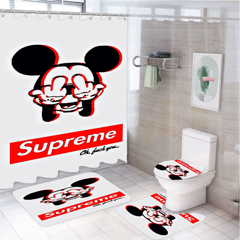 Mickey Mouse Dope Supreme 4Pcs Bathroom Set Shower Curtain