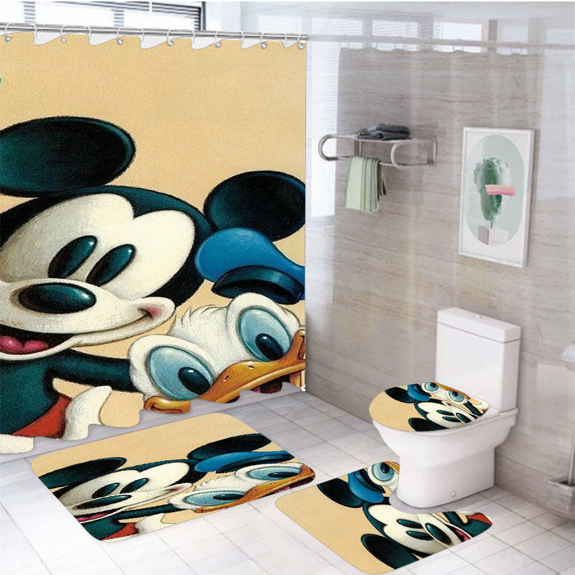 Mickey N Friends 4Pcs Bathroom Set Shower Curtain