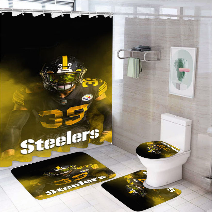 Minkah Fitzpatrick Pittsburgh Steelers 4Pcs Bathroom Set Shower Curtain
