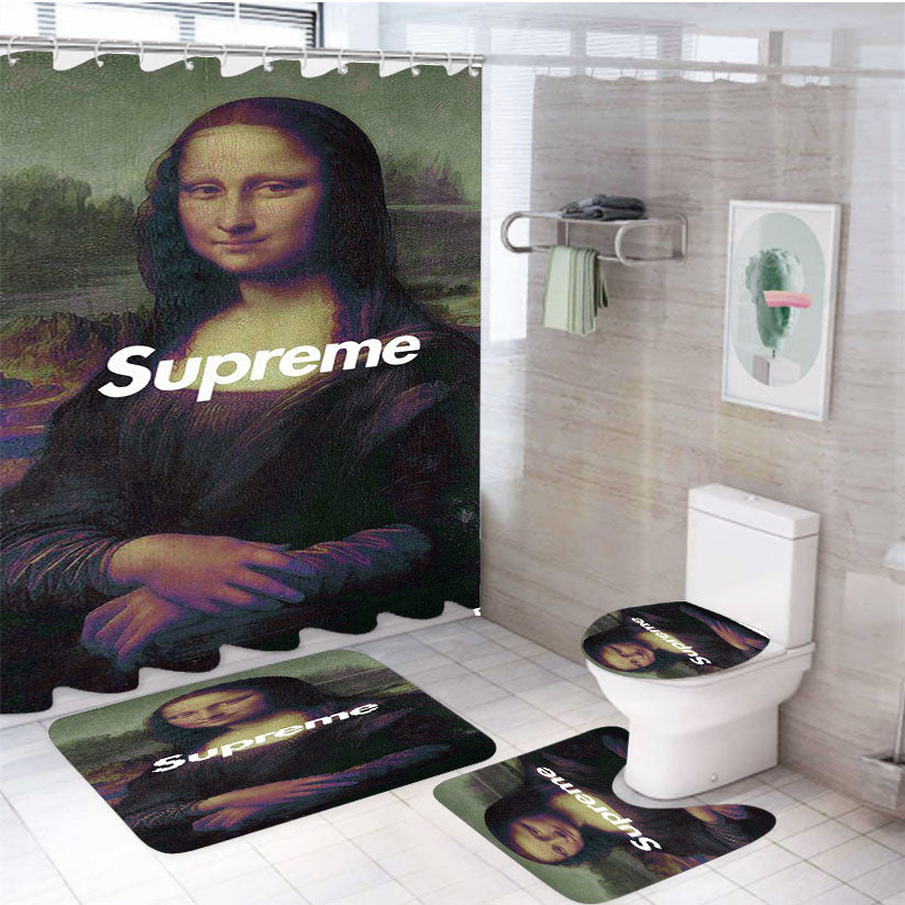 Monalisa Supreme 4Pcs Bathroom Set Shower Curtain