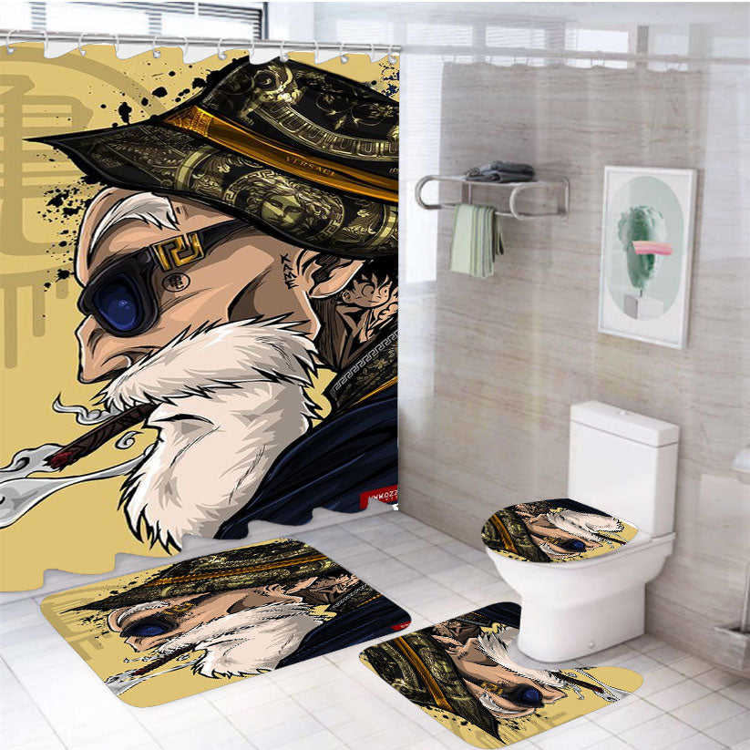 Muten Roshi Hype Style 4Pcs Bathroom Set Shower Curtain