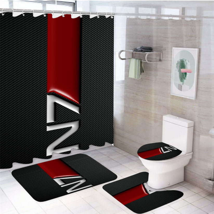 N7 Mass Effect 4Pcs Bathroom Set Shower Curtain
