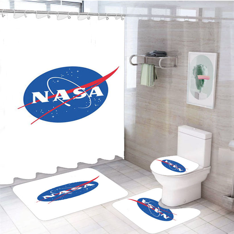 Nasa 4Pcs Bathroom Set Shower Curtain