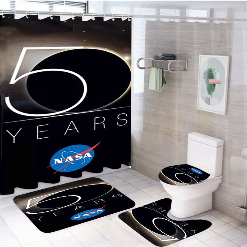 Nasa 50 Years 4Pcs Bathroom Set Shower Curtain