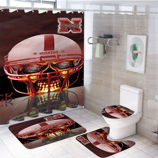 Nebraska Huskers Undead 4Pcs Bathroom Set Shower Curtain