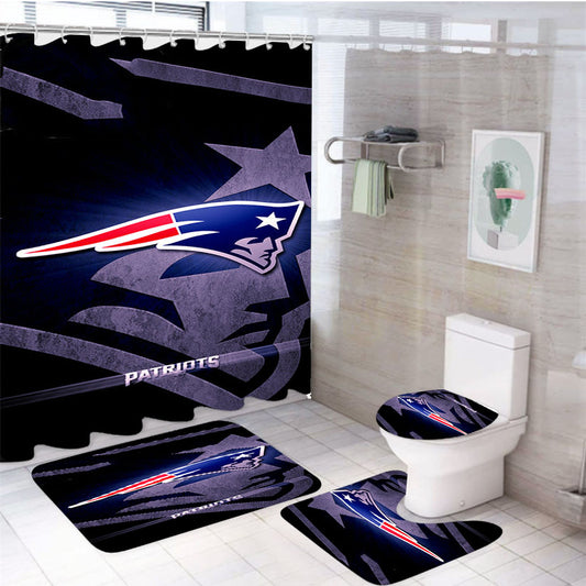 New England Patriots 1 4Pcs Bathroom Set Shower Curtain