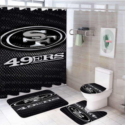 New San Francisco 49Ers Nfl 4Pcs Bathroom Set Shower Curtain