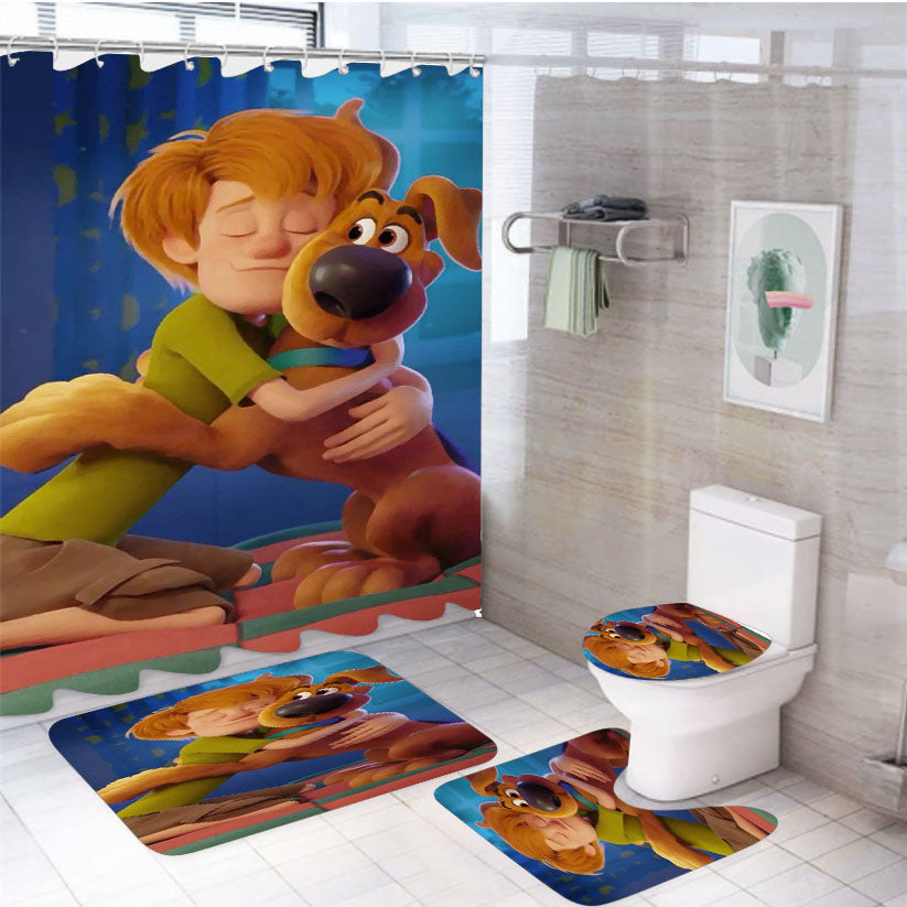 New Scooby Doo Animated Movie 4Pcs Bathroom Set Shower Curtain