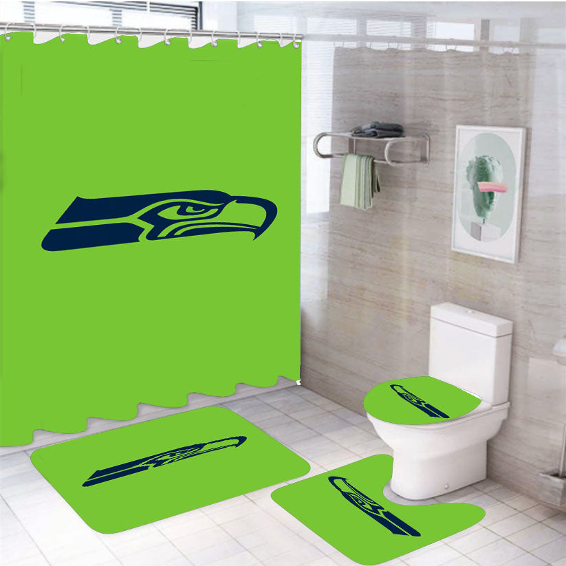 Nfl Seattle Seahawks 4Pcs Bathroom Set Shower Curtain