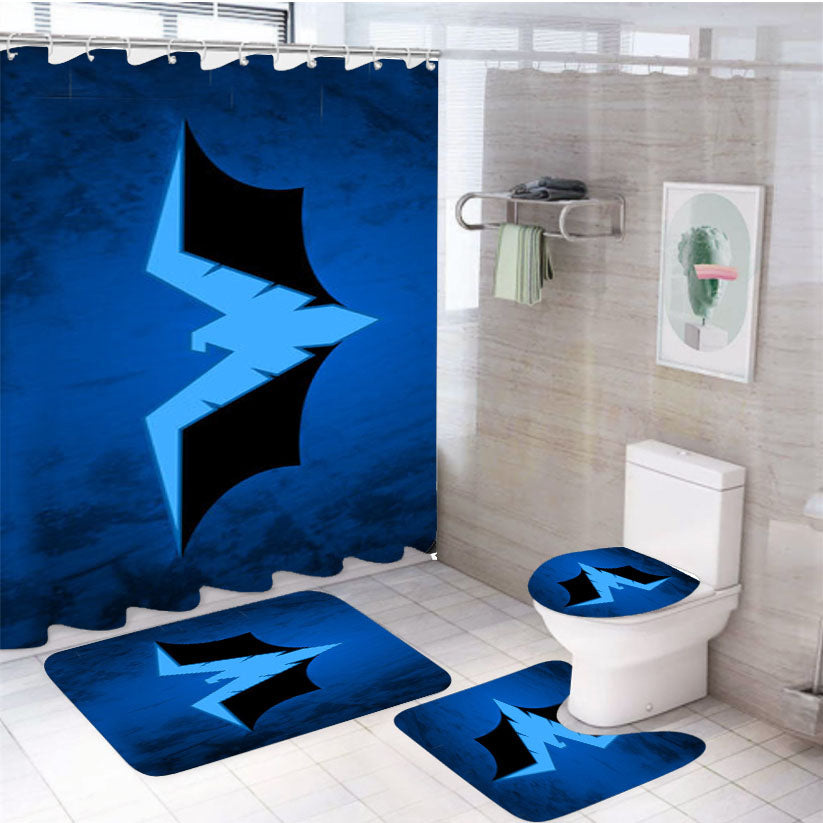 Nightwing Batman Logo 4Pcs Bathroom Set Shower Curtain