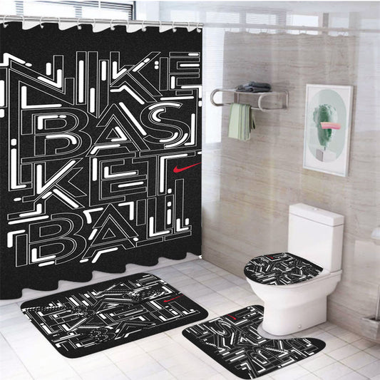 Nike Basket Ball 4Pcs Bathroom Set Shower Curtain