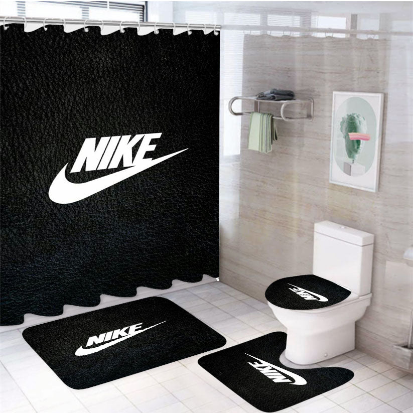 Nike Carbon Art 4Pcs Bathroom Set Shower Curtain