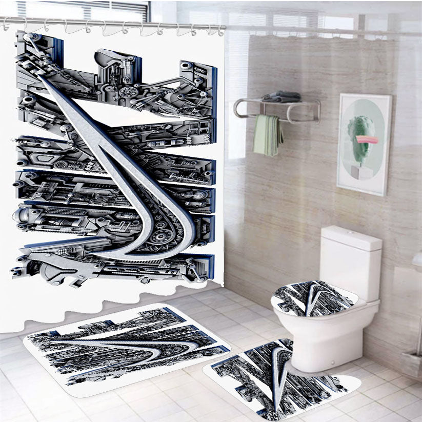 Nike D Art 4Pcs Bathroom Set Shower Curtain