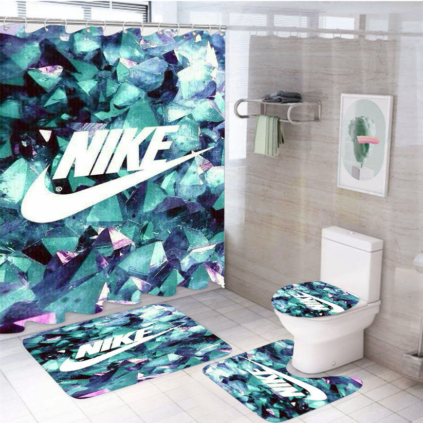 Nike Diamons 4Pcs Bathroom Set Shower Curtain