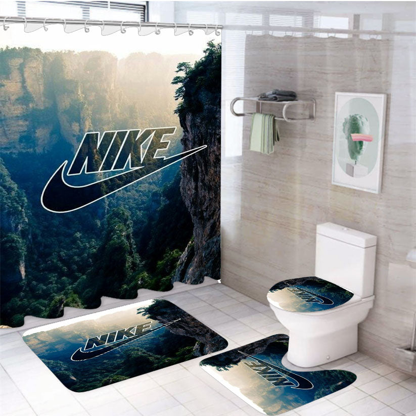 Nike Forest 4Pcs Bathroom Set Shower Curtain