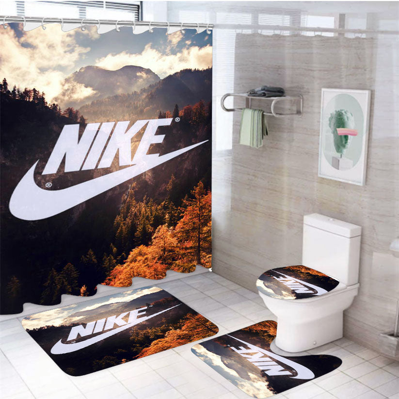 Nike Forest Bike Smule 4Pcs Bathroom Set Shower Curtain