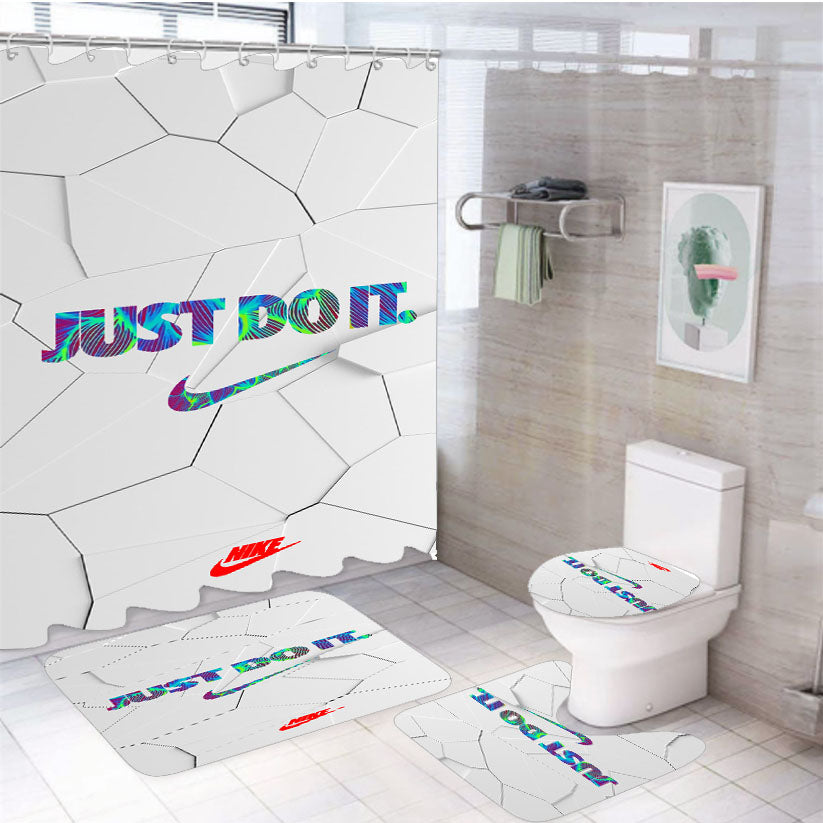 Nike Glowing Inside 4Pcs Bathroom Set Shower Curtain