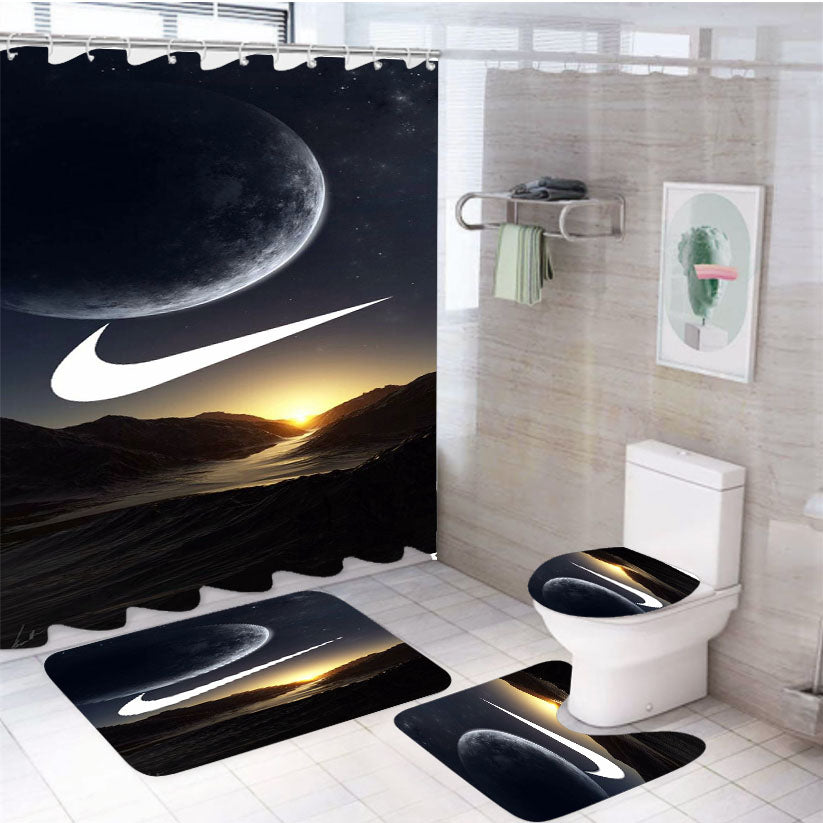 Nike Moon Mesir 4Pcs Bathroom Set Shower Curtain