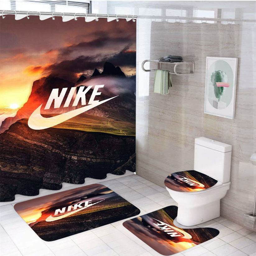 Nike Mural Mountain 4Pcs Bathroom Set Shower Curtain