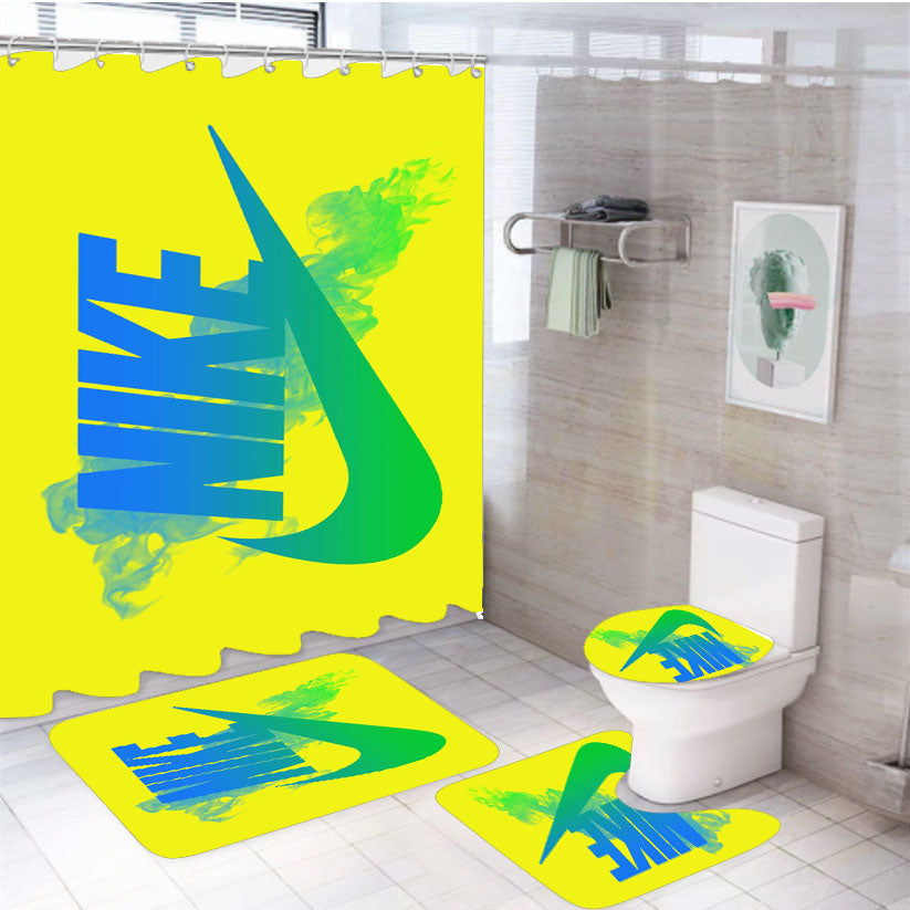 Nike Neon 4Pcs Bathroom Set Shower Curtain