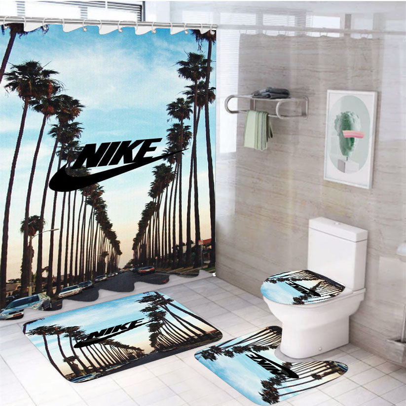 Nike Palm 4Pcs Bathroom Set Shower Curtain