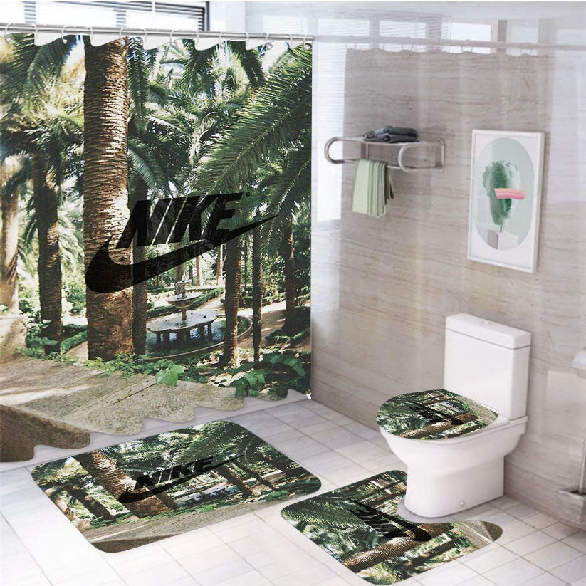Nike Palm Private 4Pcs Bathroom Set Shower Curtain