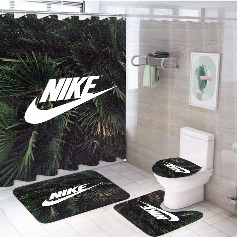 Nike Palm Skin Art Flores 4Pcs Bathroom Set Shower Curtain