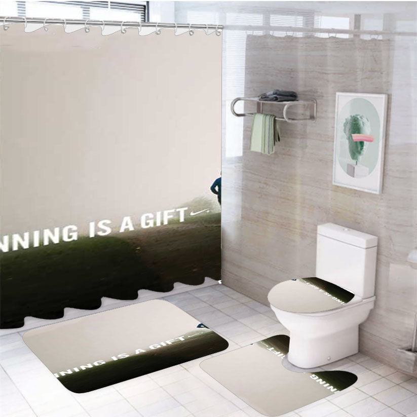 Nike Running Is A Gift 4Pcs Bathroom Set Shower Curtain