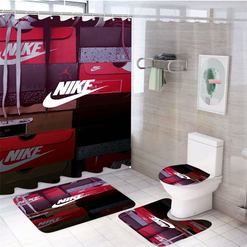 Nike Shoes Does 4Pcs Bathroom Set Shower Curtain