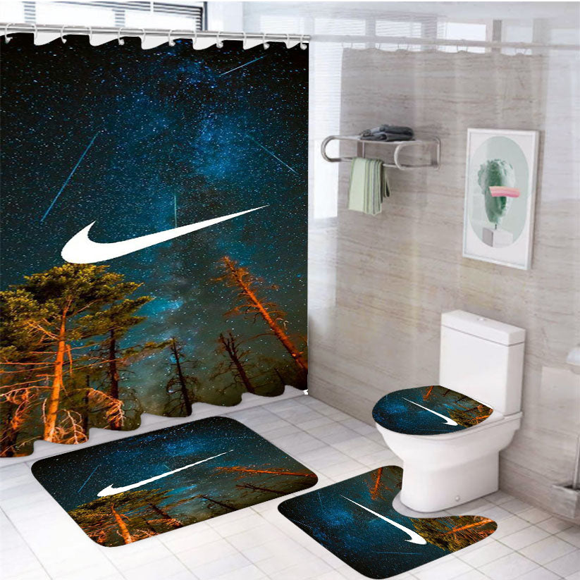 Nike Sky Galaxy 4Pcs Bathroom Set Shower Curtain