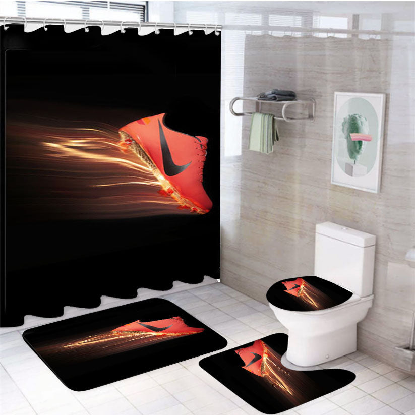 Nike Soccer Shoes 4Pcs Bathroom Set Shower Curtain
