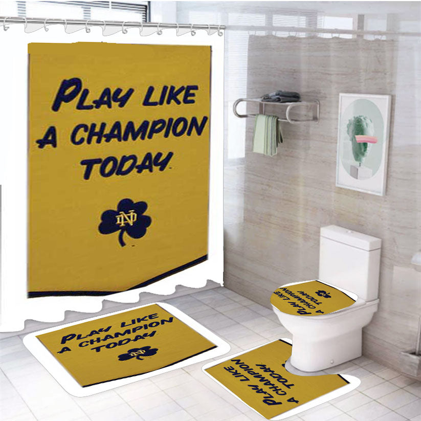 Notre Dame Championship Banner 4Pcs Bathroom Set Shower Curtain