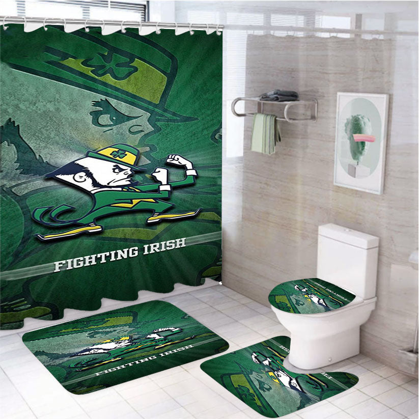 Notre Dame Fighting Irish Nfl 4Pcs Bathroom Set Shower Curtain
